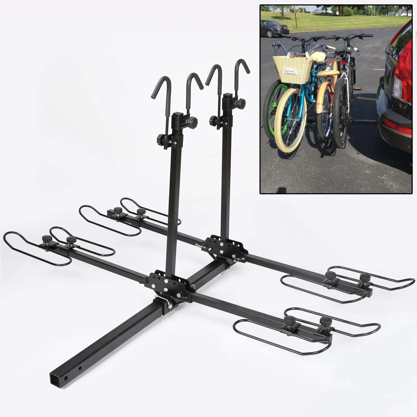Hitch-Mounted Platform 4-Bike Tilting Rack Carrier - view 3