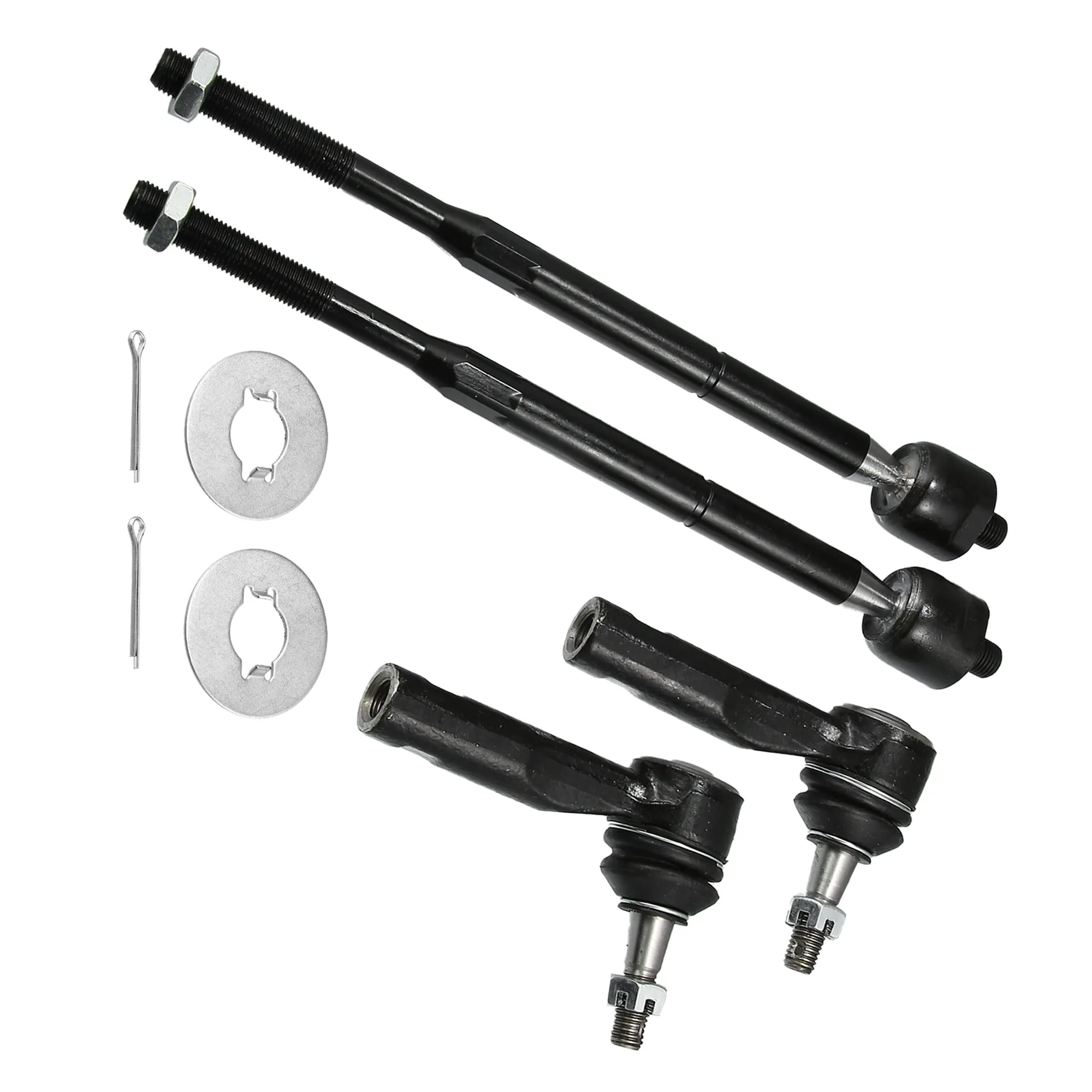 Inner & Outer Tie Rod End Link Kit (4-Piece) - Suspension & Steering for Commuter Cars