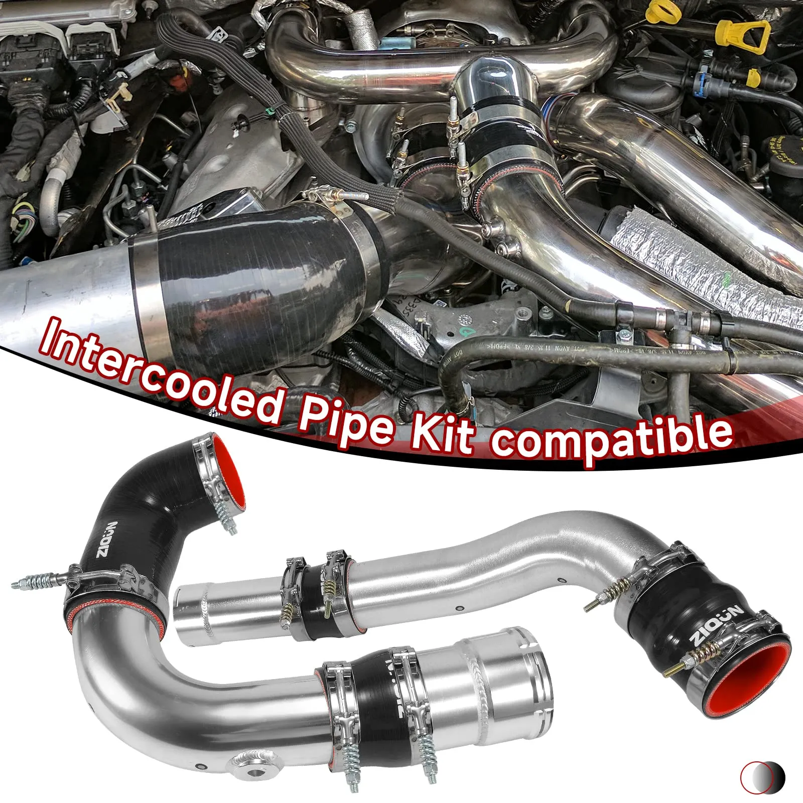 Intercooler Piping Kit with Silicone Couplers - Engine Components for Turbo Hatchbacks