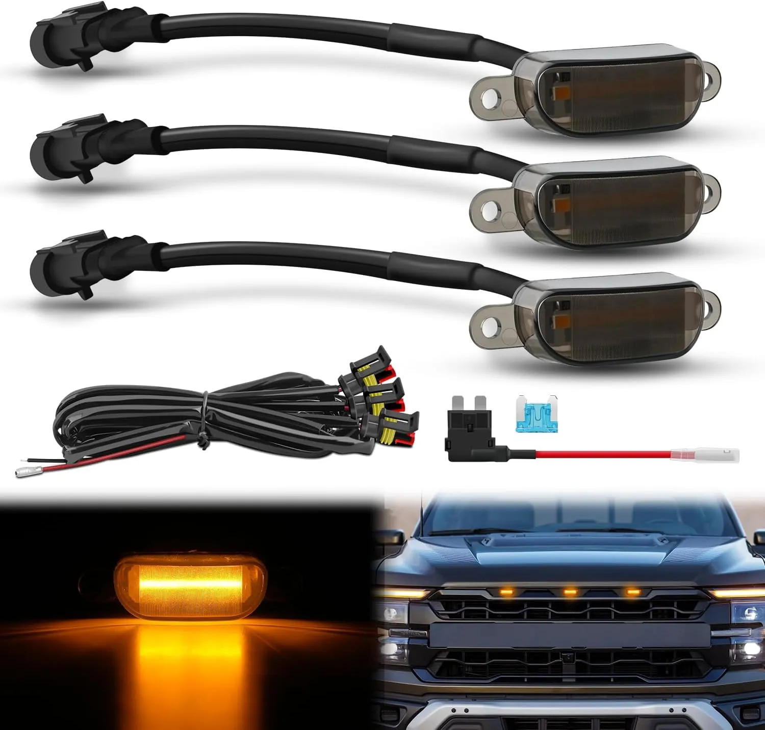 LED Grille Marker Light Kit (Raptor Style) - Lighting for Full-Size Trucks