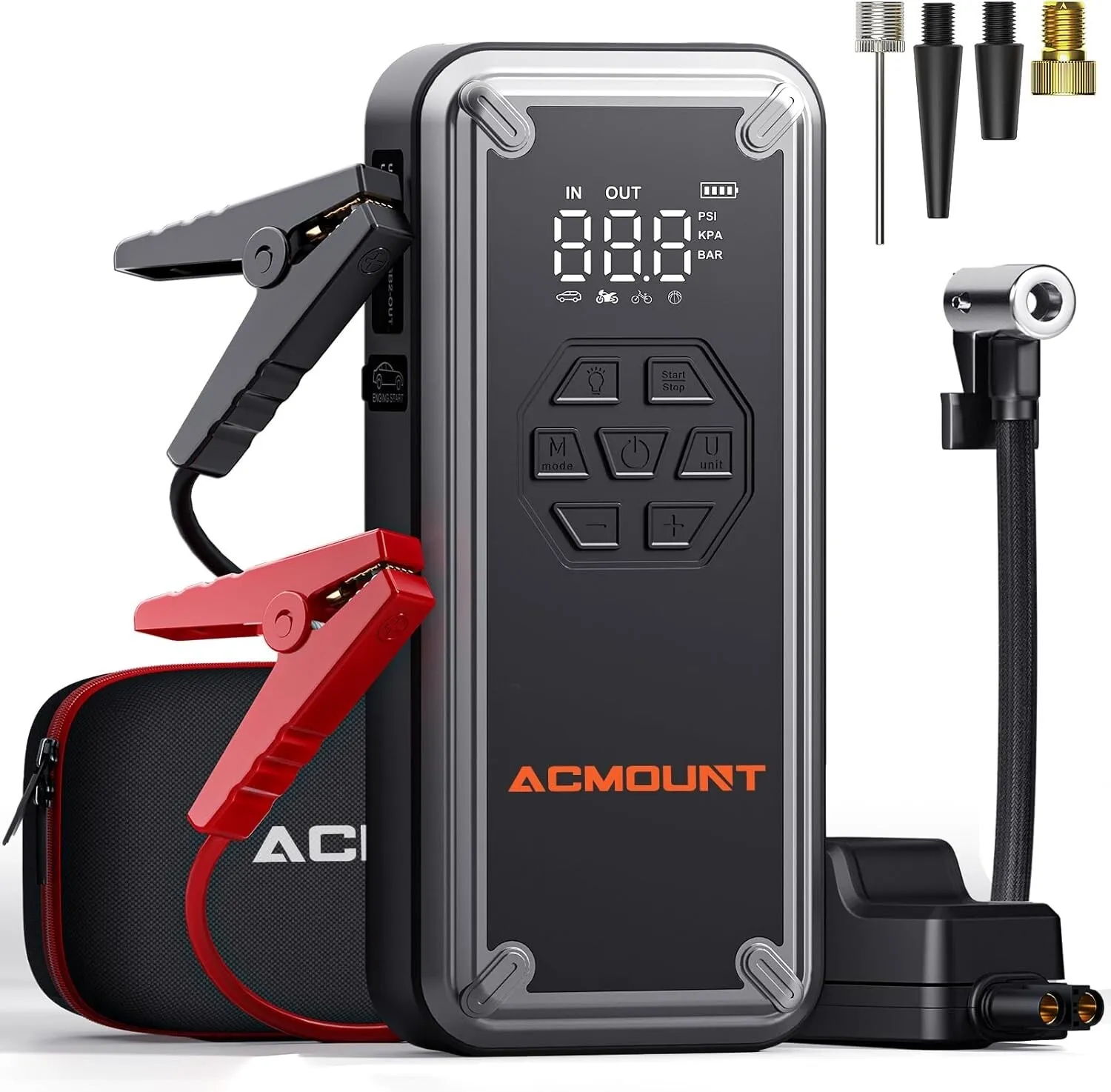 Portable Electric Tire Inflator & Battery Jump Box - view 5