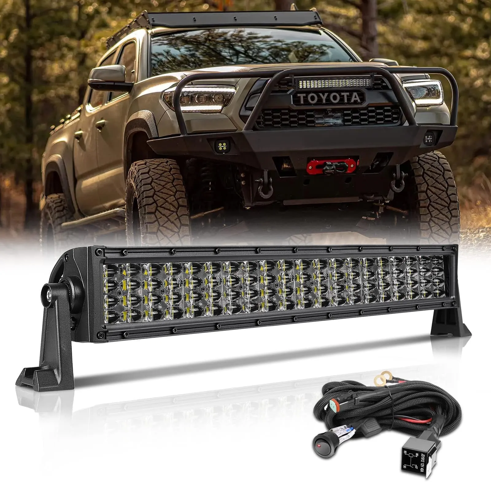 Quad-Row Bumper Mount LED Light Bar Kit - Lighting for Utility Vehicles