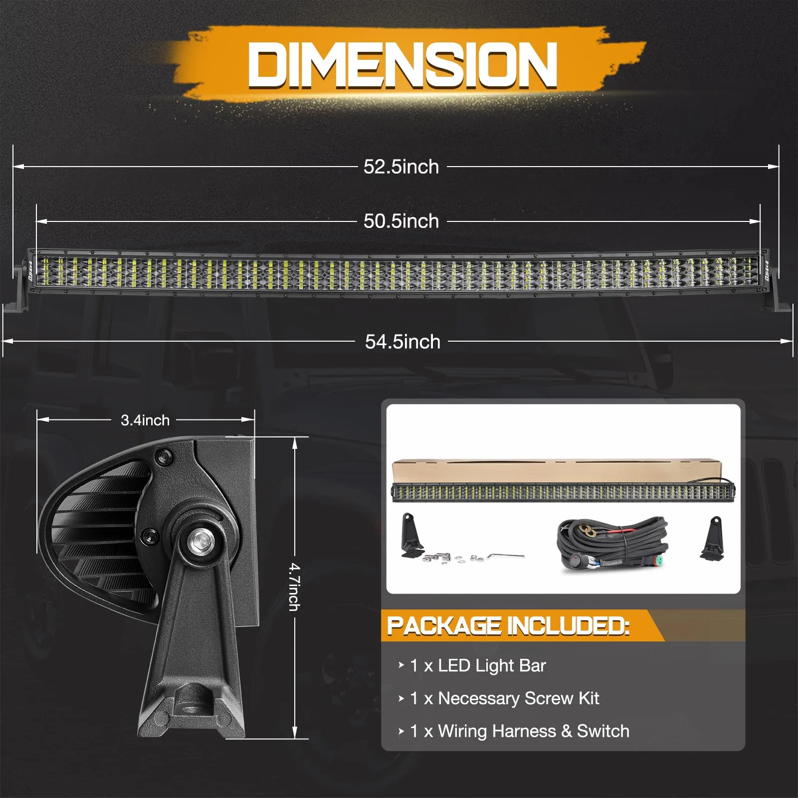 Quad-Row Bumper Mount LED Light Bar Kit - view 2