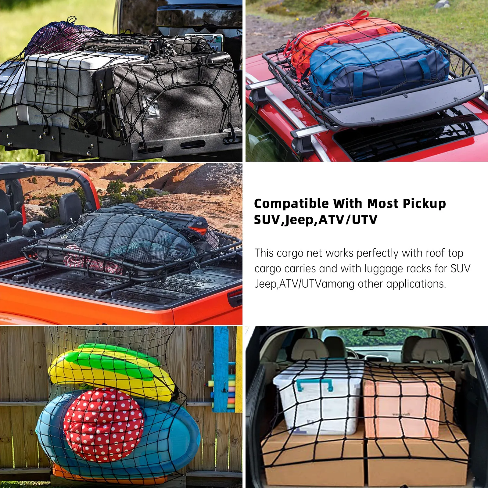Roof Rack Cargo Storage Net & Tie-Down Kit - view 4