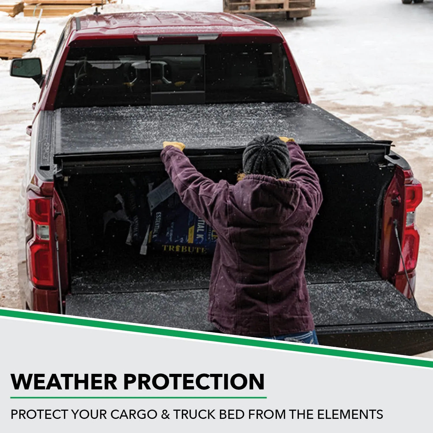 Soft Roll-Up Weatherproof Tonneau Bed Cover - view 3