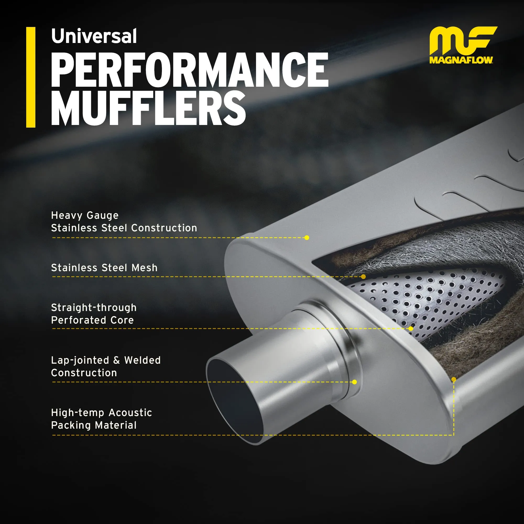 Stainless Steel High-Flow Muffler Assembly - view 4