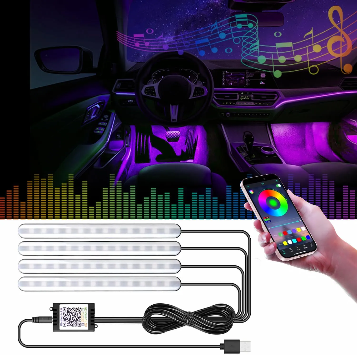 Under-Dash LED Ambient Interior Lighting Hub - Lighting for Show Cars
