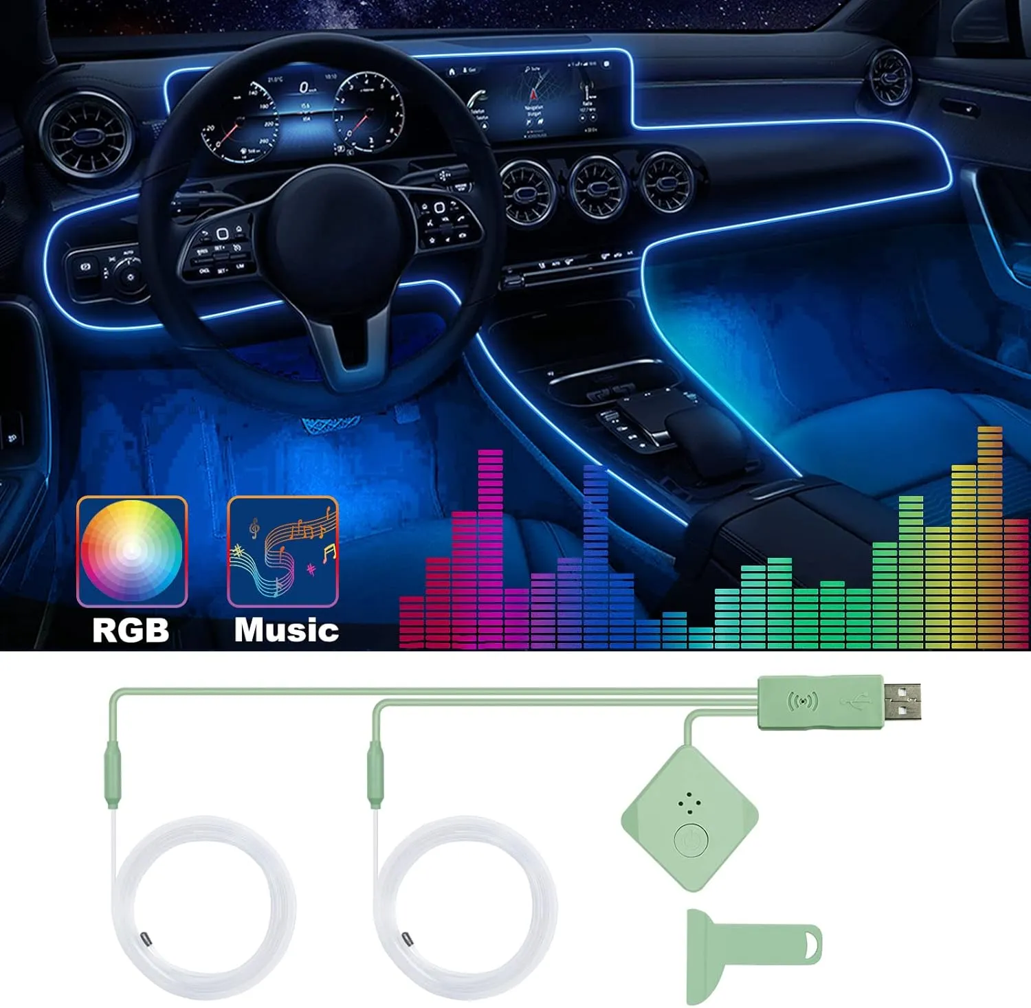 Under-Dash LED Ambient Interior Lighting Hub - view 2