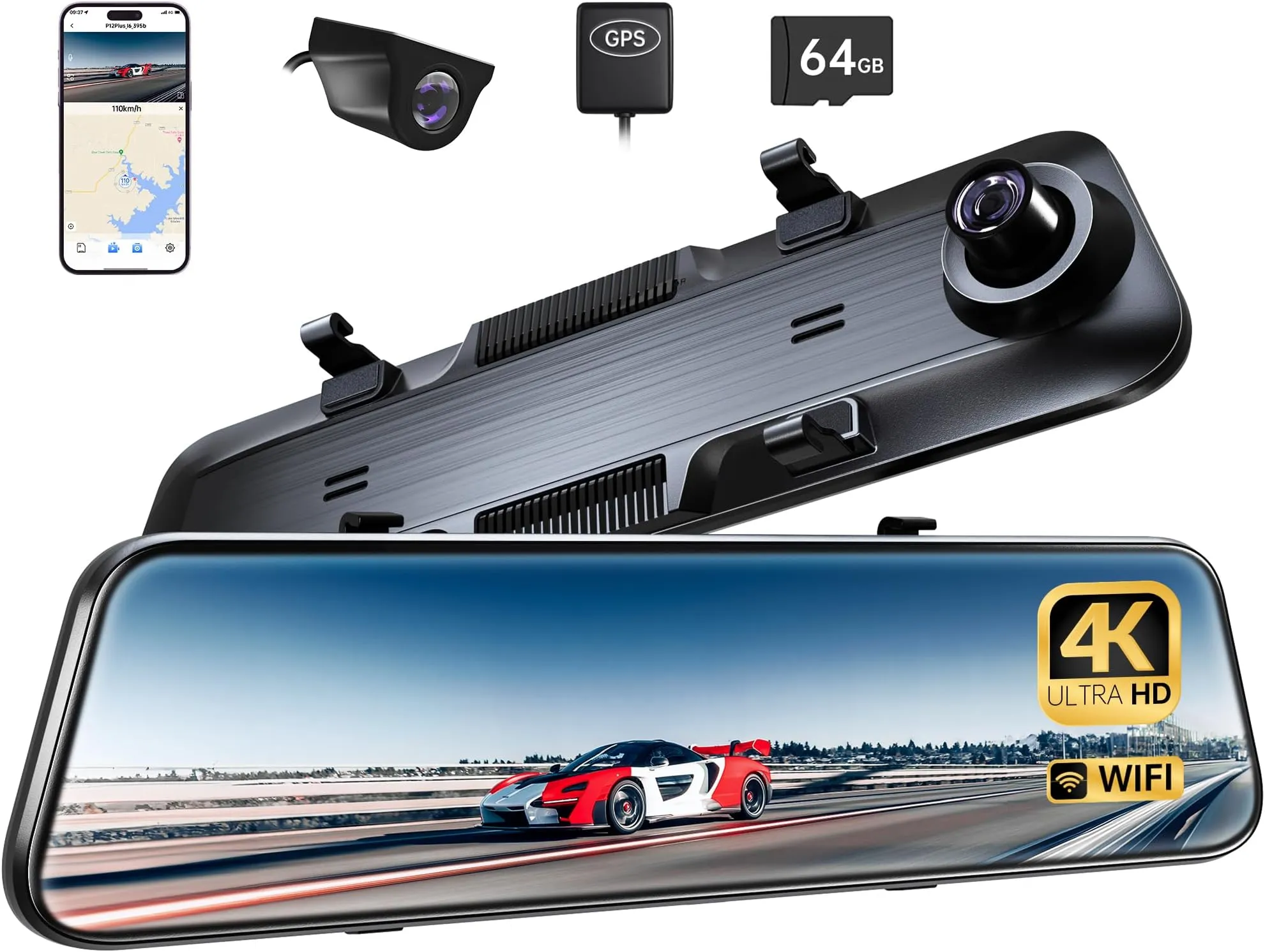 Waterproof Smart Rearview Mirror System Fleet Pack - Electronics for Commercial Trucks