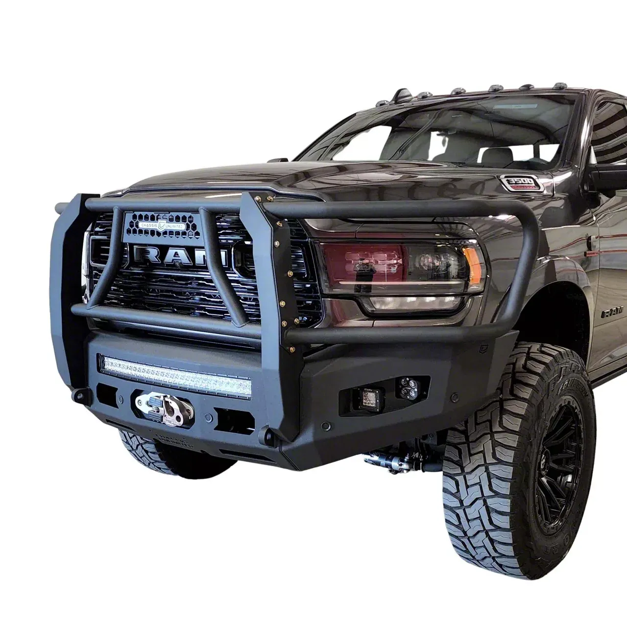 Winch-Ready Matte Black Front Bumper Guard - view 2